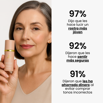 Base de Maquillaje 4-in-1 Antiedad con SPF 50 - La base profesional que se adapta a tu tono de piel