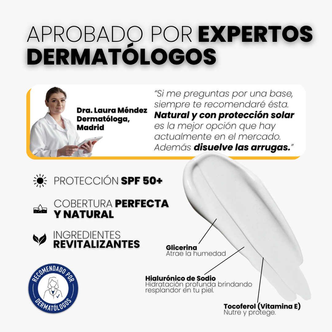 Base de Maquillaje 4-in-1 Antiedad con SPF 50 - La base profesional que se adapta a tu tono de piel
